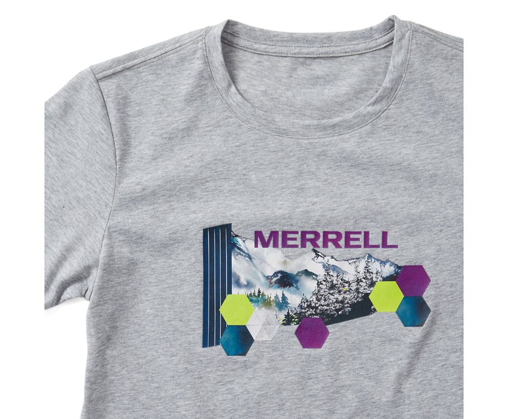 Merrell Kort Ærme Dame - Woodmark Logo Tee - Grå - MYH845921